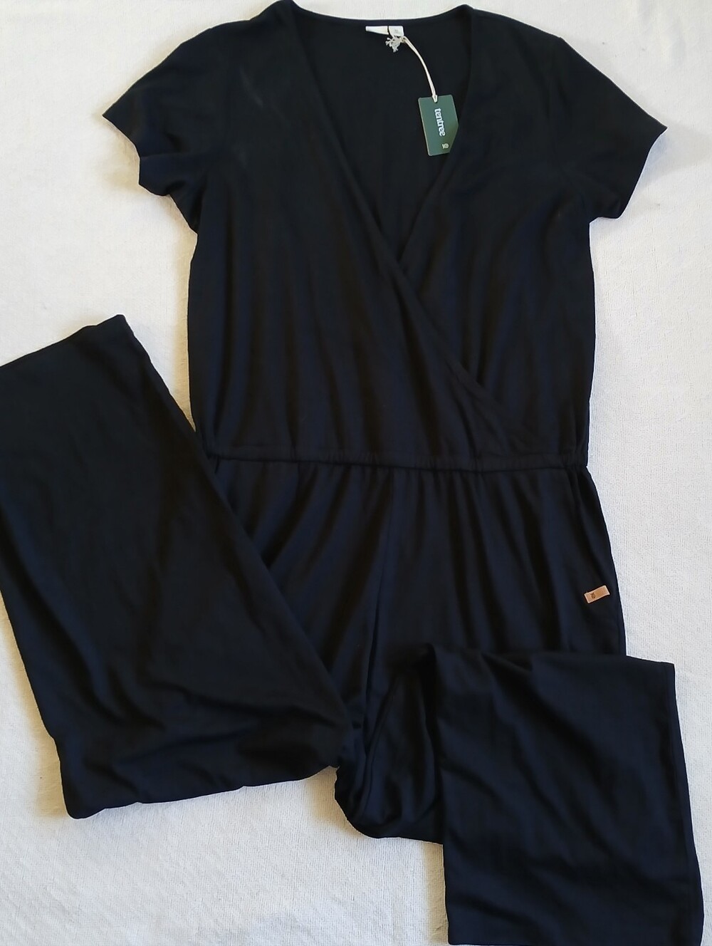 tentree ♡ knit jumpsuit blakely shortsleeve meteorite black xl
